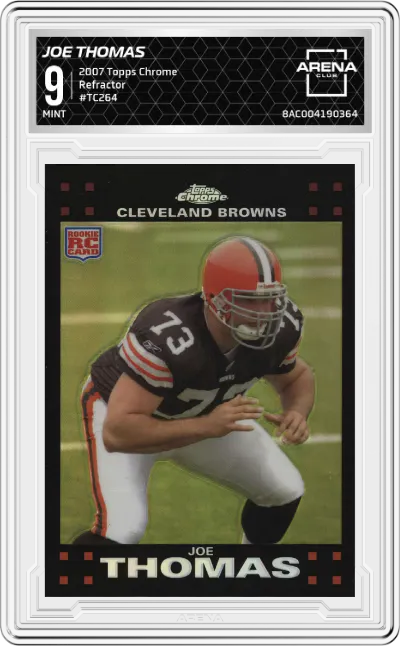 2007 Topps Chrome Joe Thomas Refractor #TC264 ARENA CLUB 9