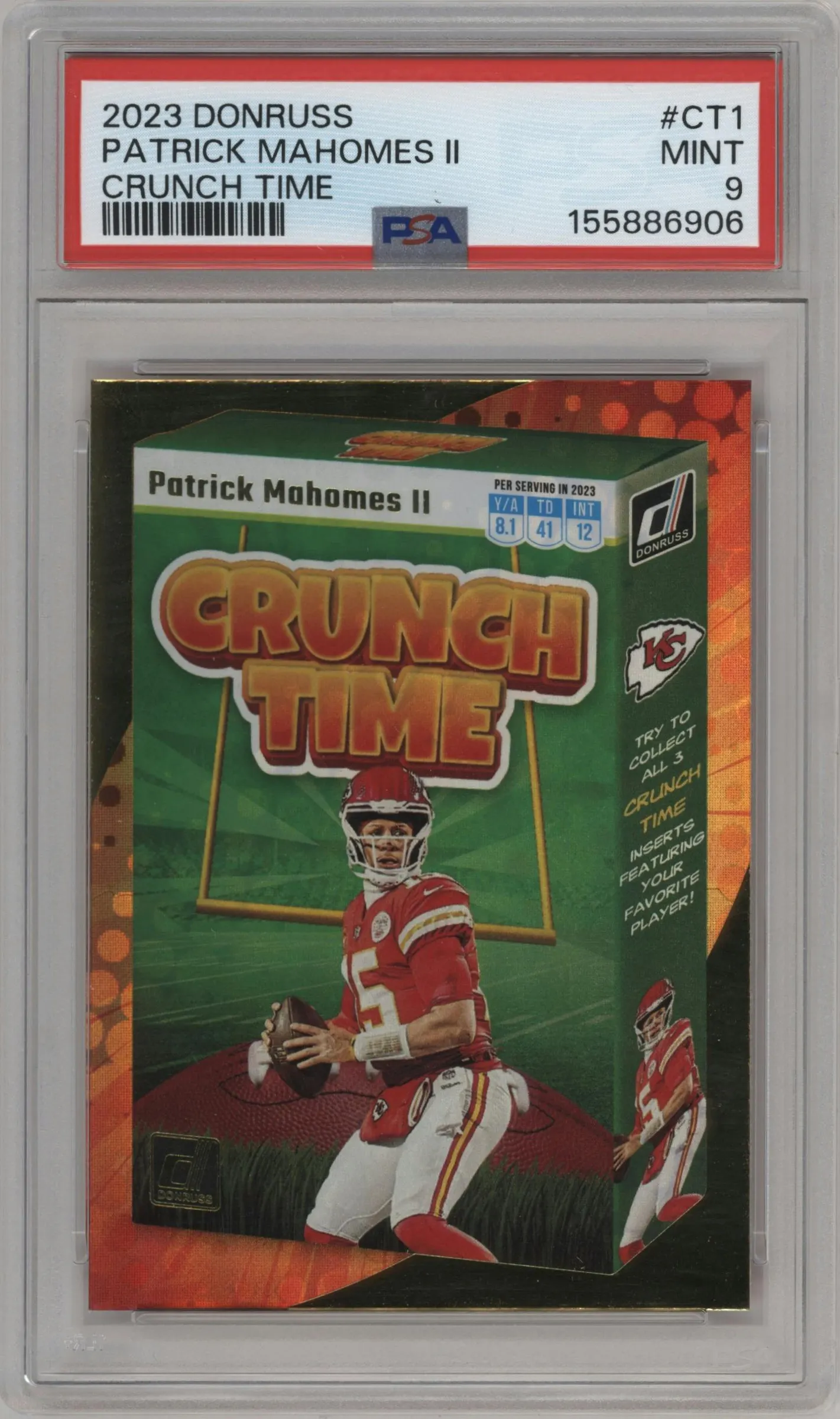 2023 Panini Donruss Crunch Time Patrick Mahomes II #CT-1 PSA 9