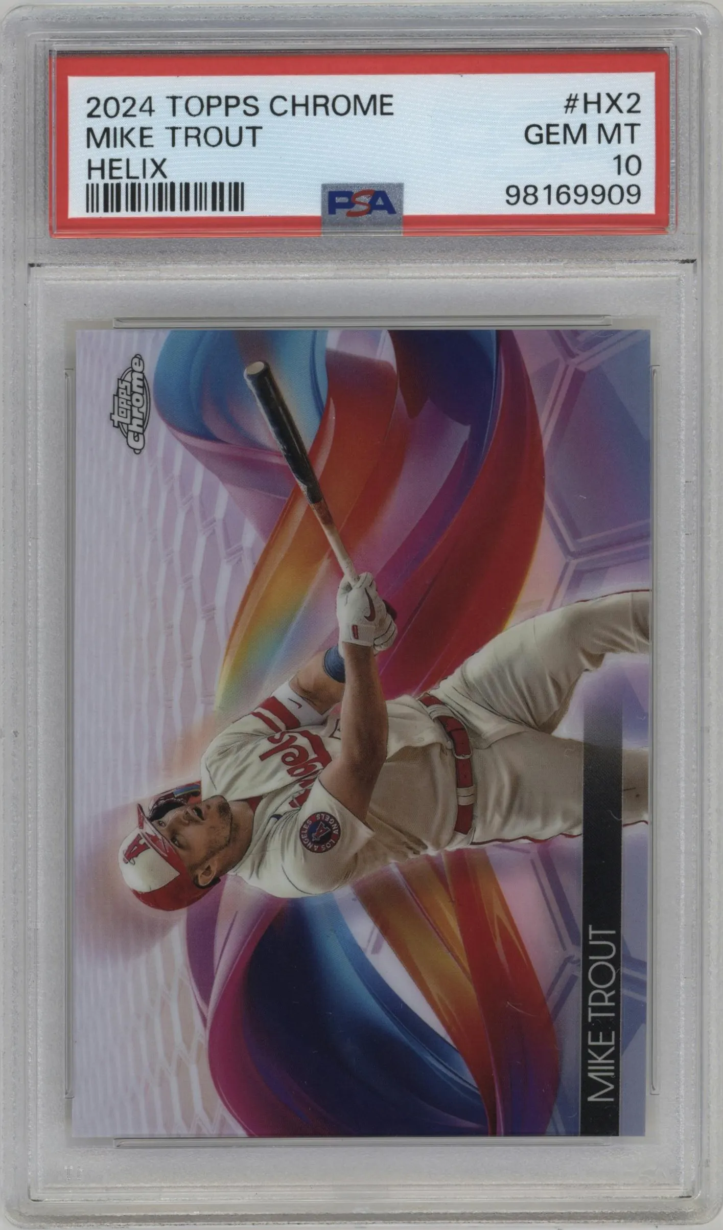 2024 Topps Chrome Helix Mike Trout #HX-2 PSA 10