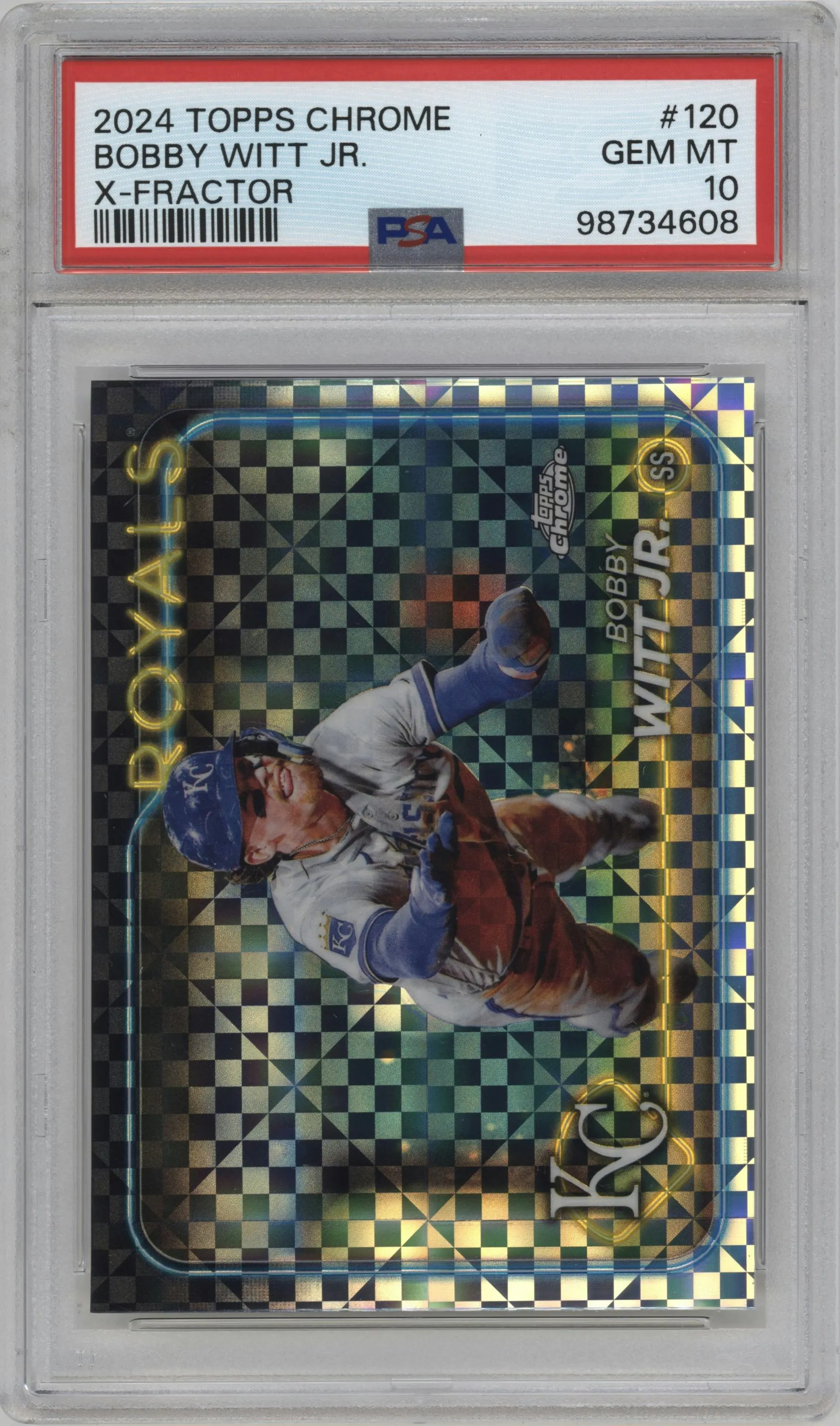 2024 Topps Chrome Bobby Witt Jr. X-Fractor #120 PSA 10