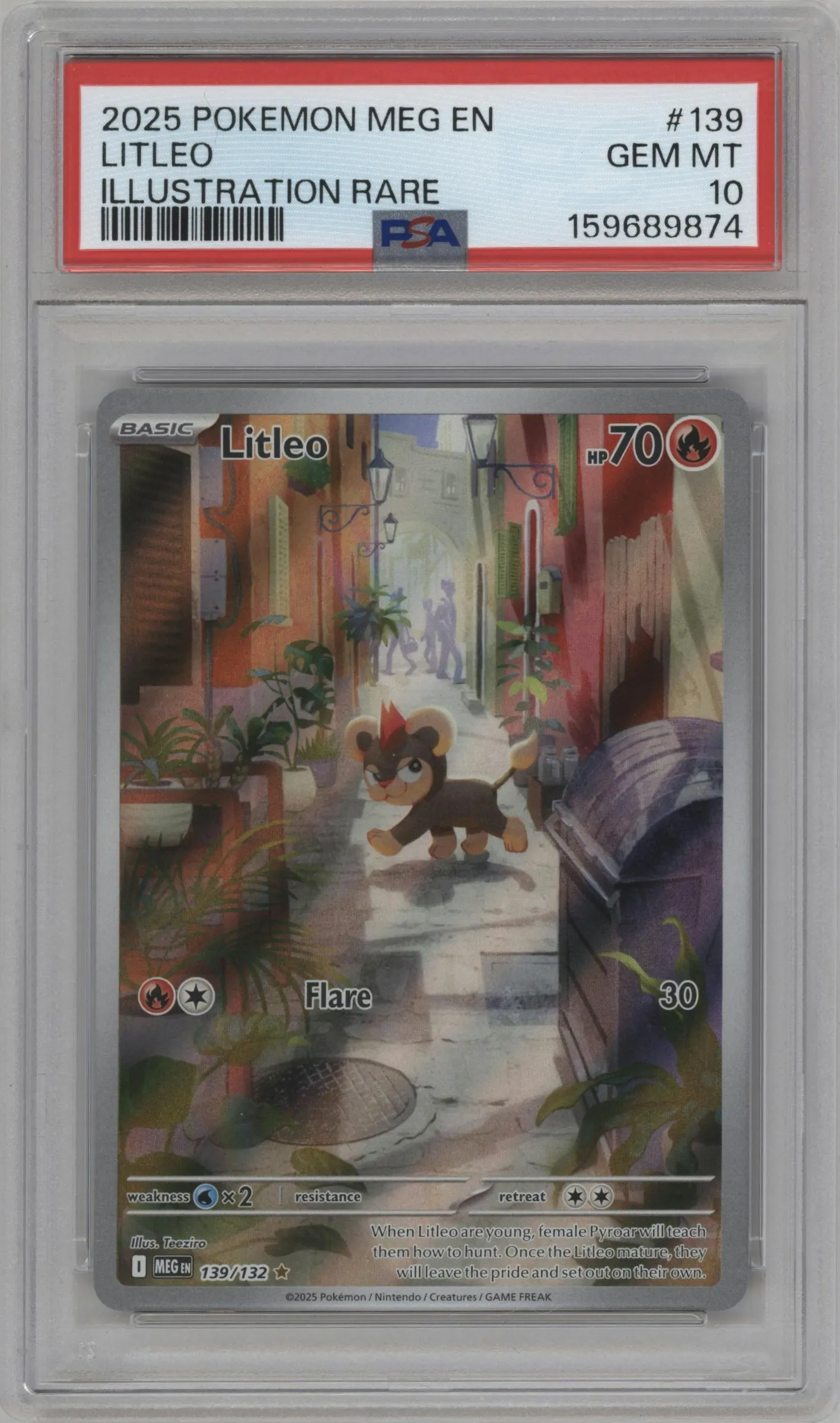 2025 Pokemon Mega Evolution Litleo #139 PSA 10