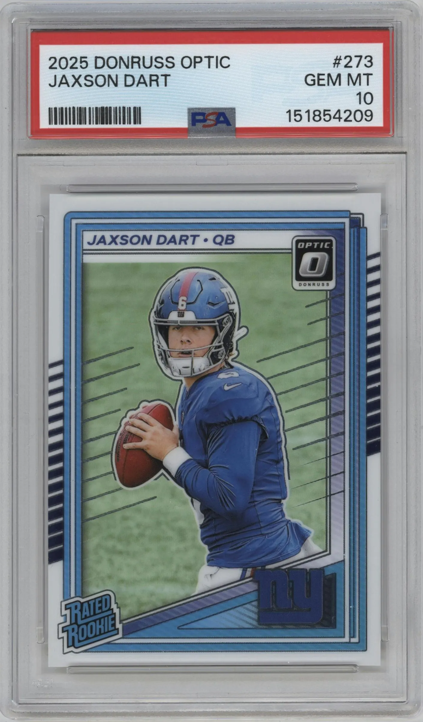 2025 Donruss Optic Rated Rookie Jaxson Dart #273 PSA 10