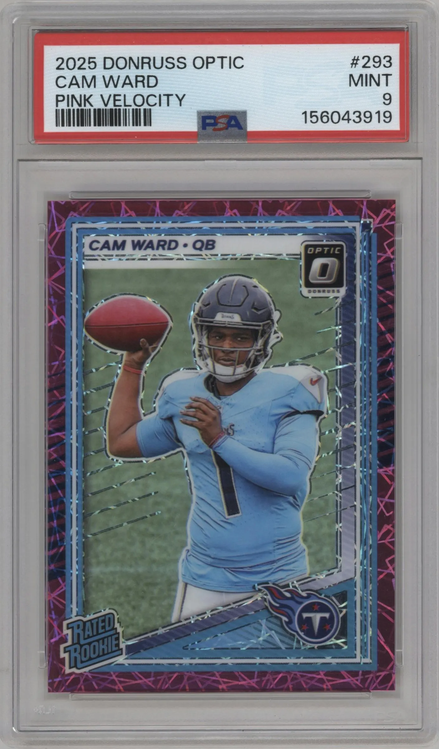 2025 Donruss Optic Rated Rookie Cam Ward Pink Velocity #293 PSA 9