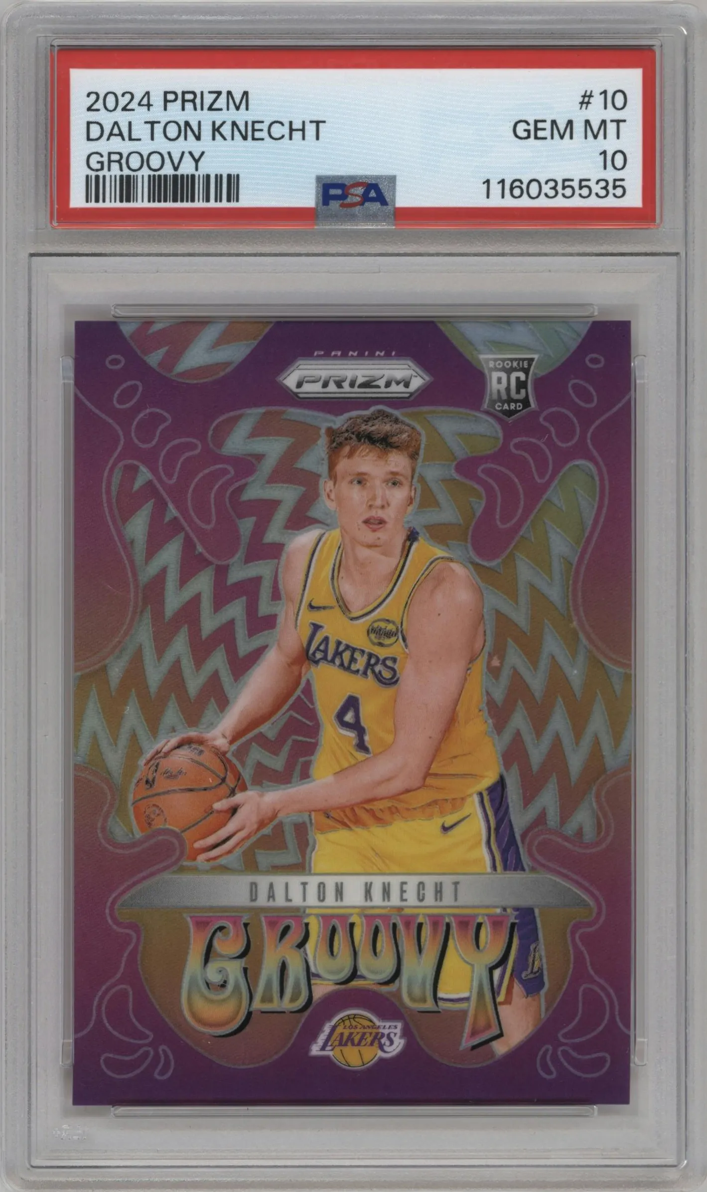 2024 Panini Prizm Groovy Dalton Knecht #10 PSA 10