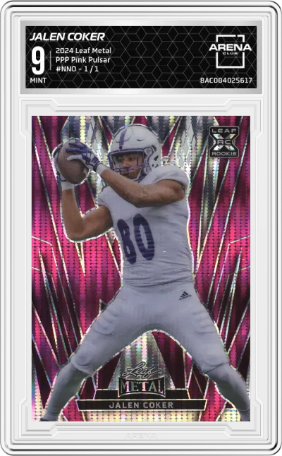 2024 Leaf Metal Jalen Coker Pre-Production Proof Pink Pulsar #NNO ARENA CLUB 9
