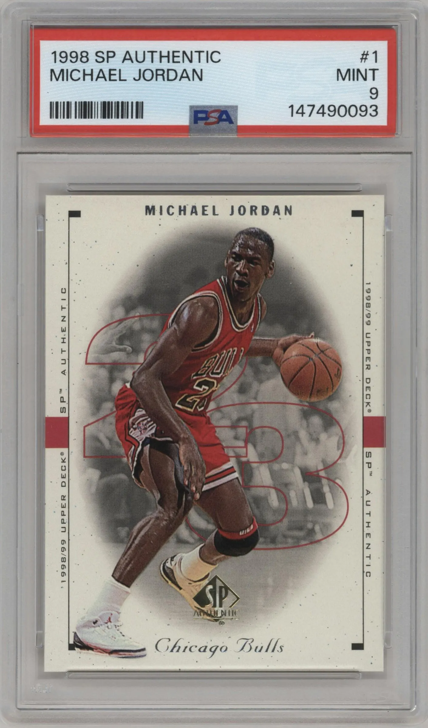 1998 SP Authentic Michael Jordan #1 PSA 9