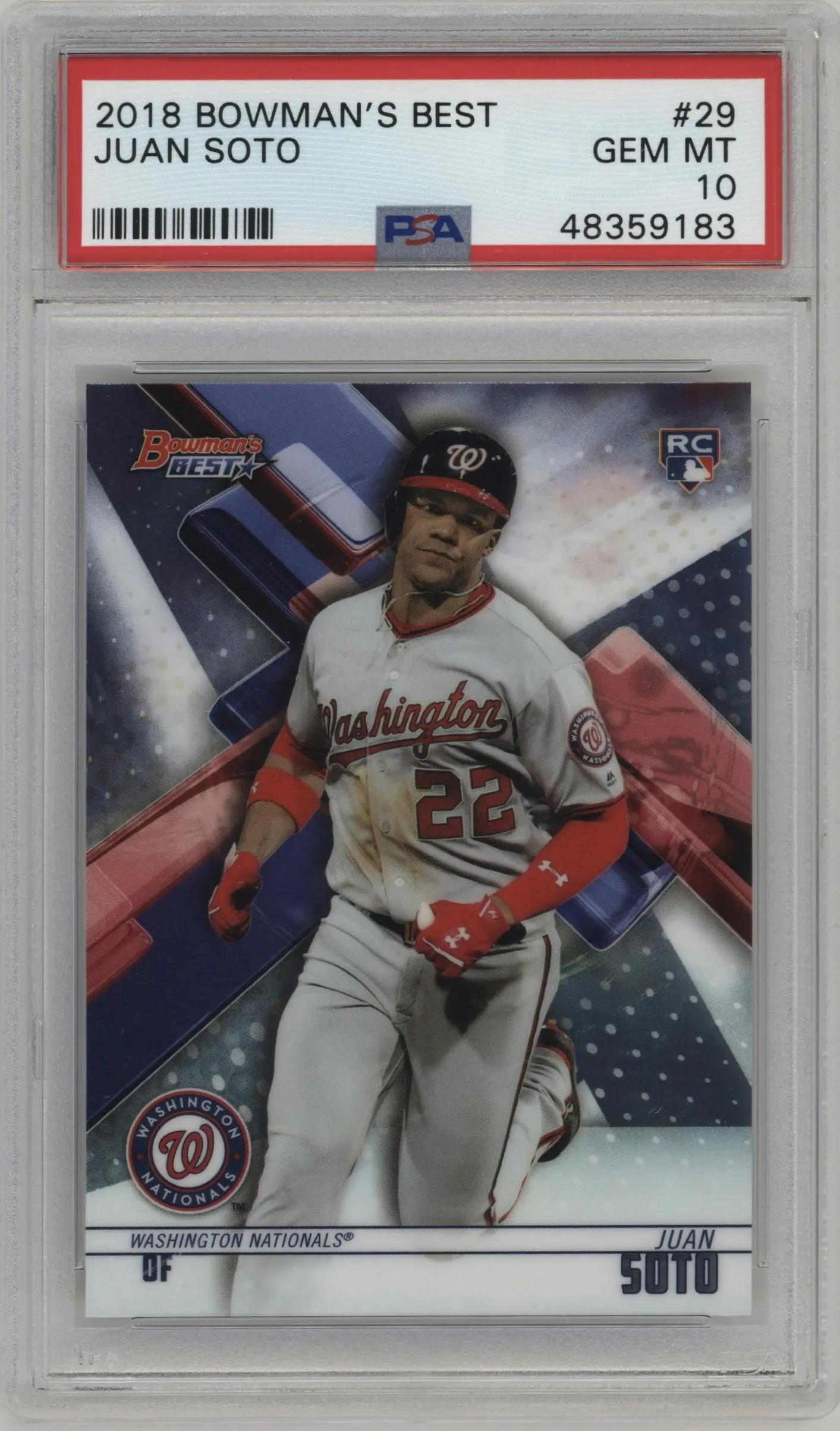 2018 Bowman’s Best Juan Soto #29 PSA 10