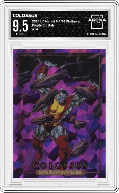 2024 Upper Deck Marvel Masterpieces '92 Platinum Colossus Purple Crystals #14 ARENA CLUB 9.5