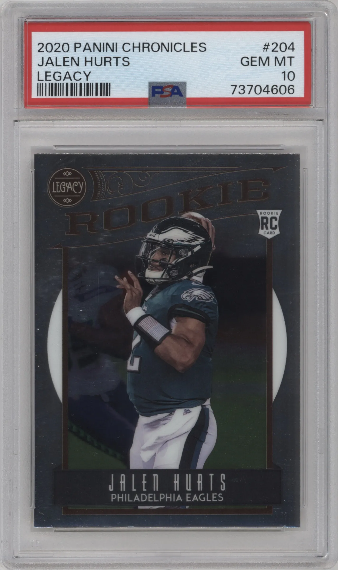 2020 Panini Chronicles Legacy Jalen Hurts #204 PSA 10