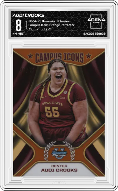 2024 Bowman University Chrome Campus Icons Audi Crooks Orange Refractor #CI-17 ARENA CLUB 8