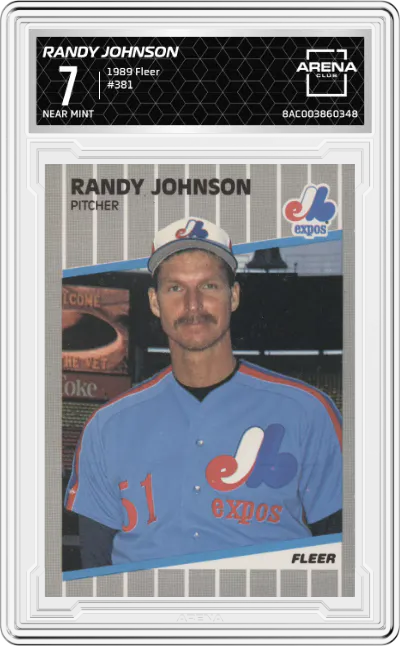 1989 Fleer Randy Johnson #381 ARENA CLUB 7