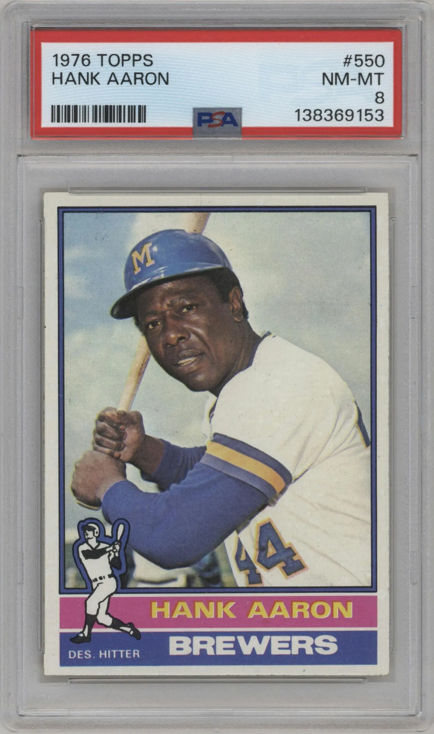 1976 Topps Hank Aaron #550 PSA 8