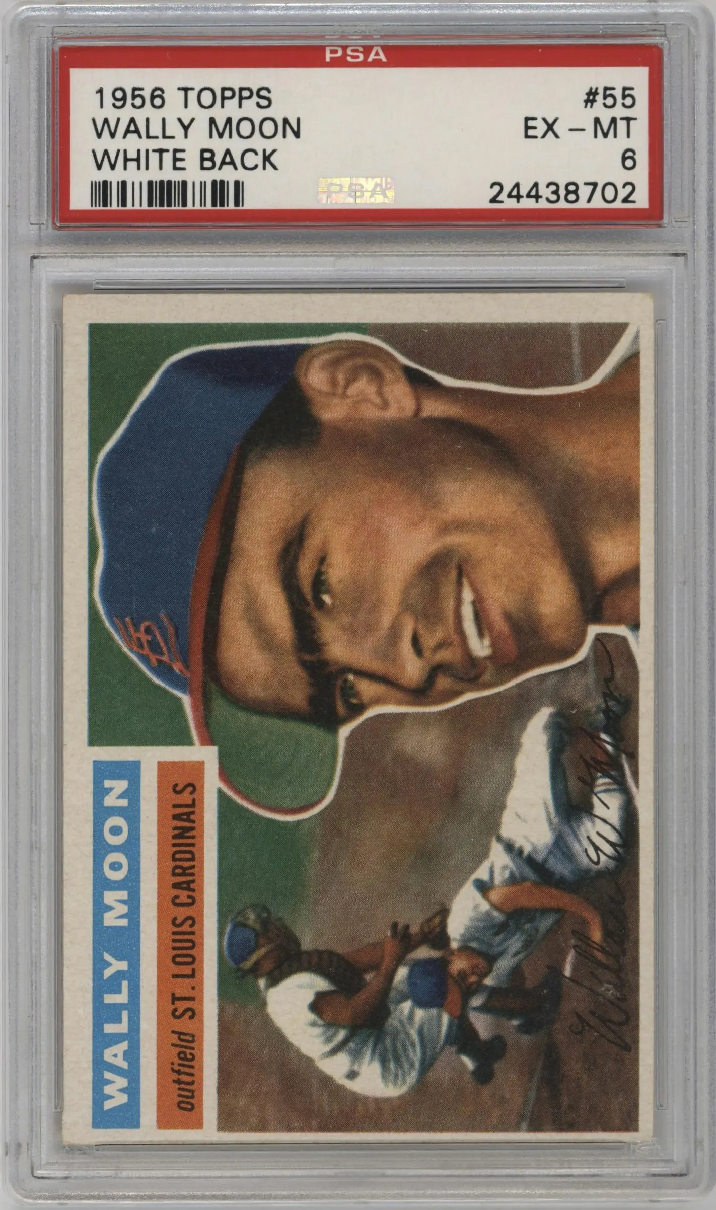 1956 Topps Wally Moon White Back #55 PSA 6