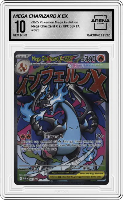 2025 Pokemon Mega Evolution Mega Charizard X ex Mega Charizard X ex Ultra-Premium Collection #023 ARENA CLUB 10