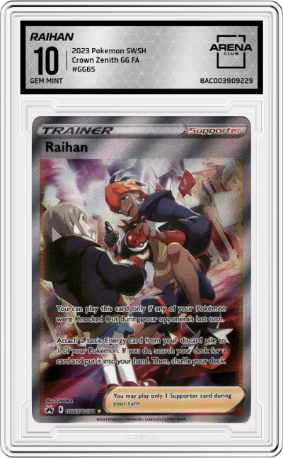 2023 Pokemon SWSH Crown Zenith GG Raihan #GG65 ARENA CLUB 10