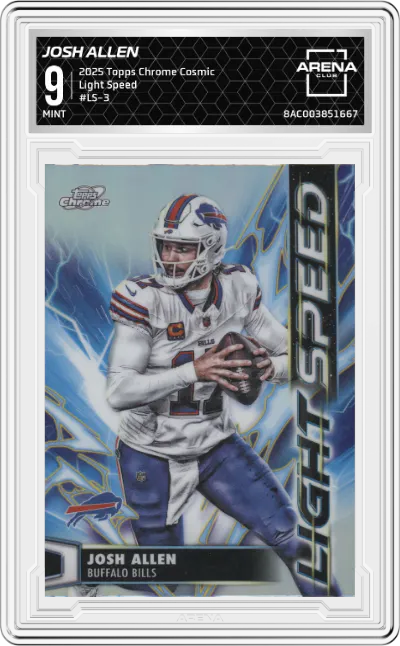 2025 Topps Chrome Cosmic Light Speed Josh Allen #LS-3 ARENA CLUB 9