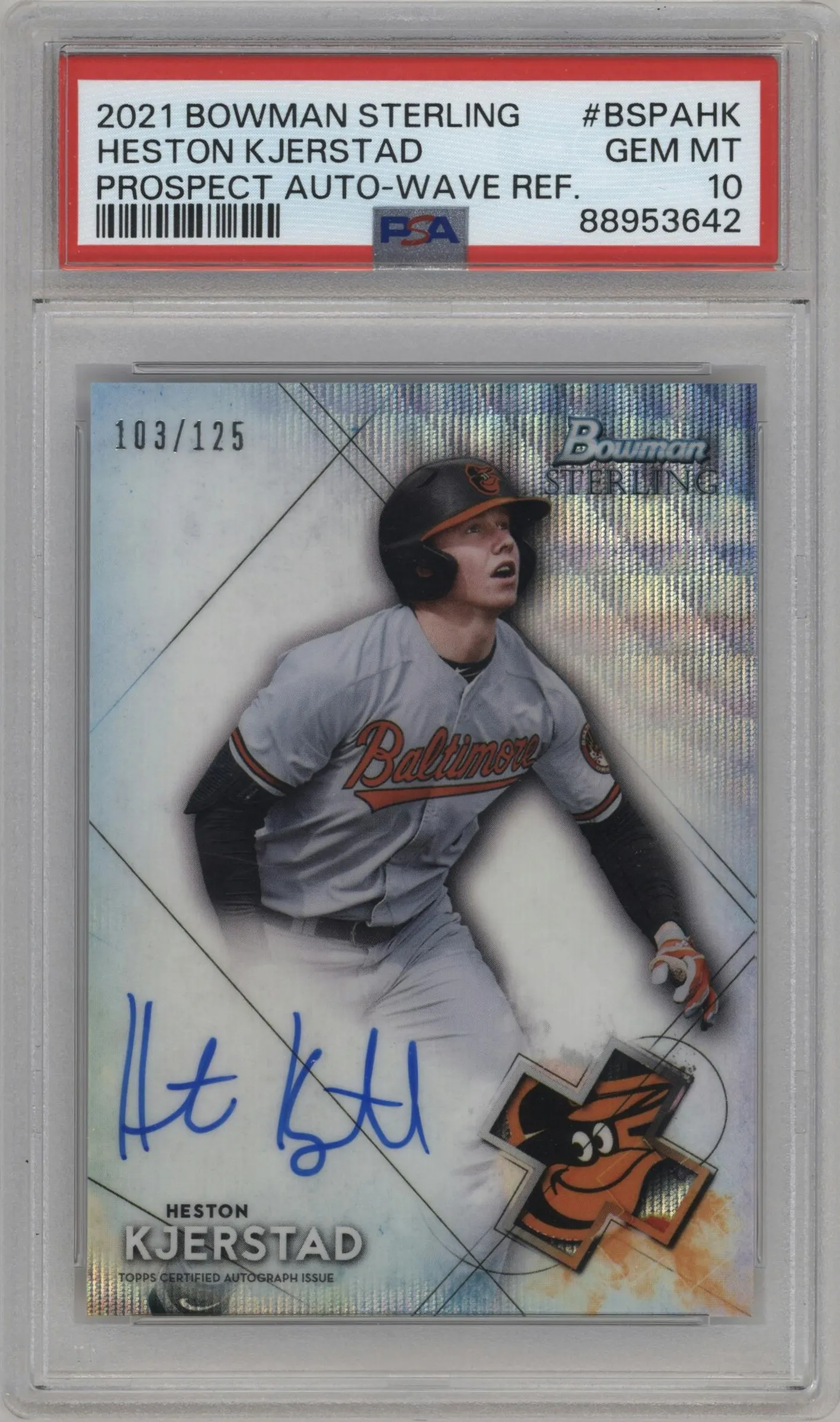 2021 Bowman Sterling Pros.Auto Heston Kjerstad Wave Refractor #BSPA-HK PSA 10