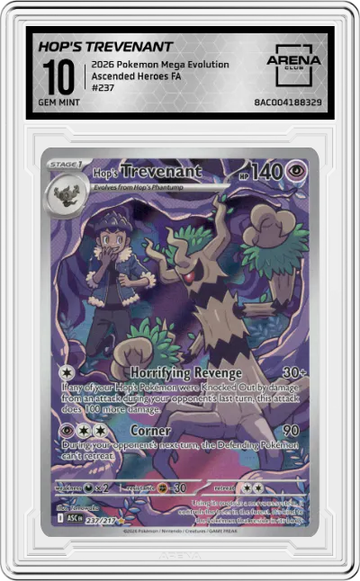 2026 Pokemon Mega Evolution Ascended Heroes Hop's Trevenant #237 ARENA CLUB 10