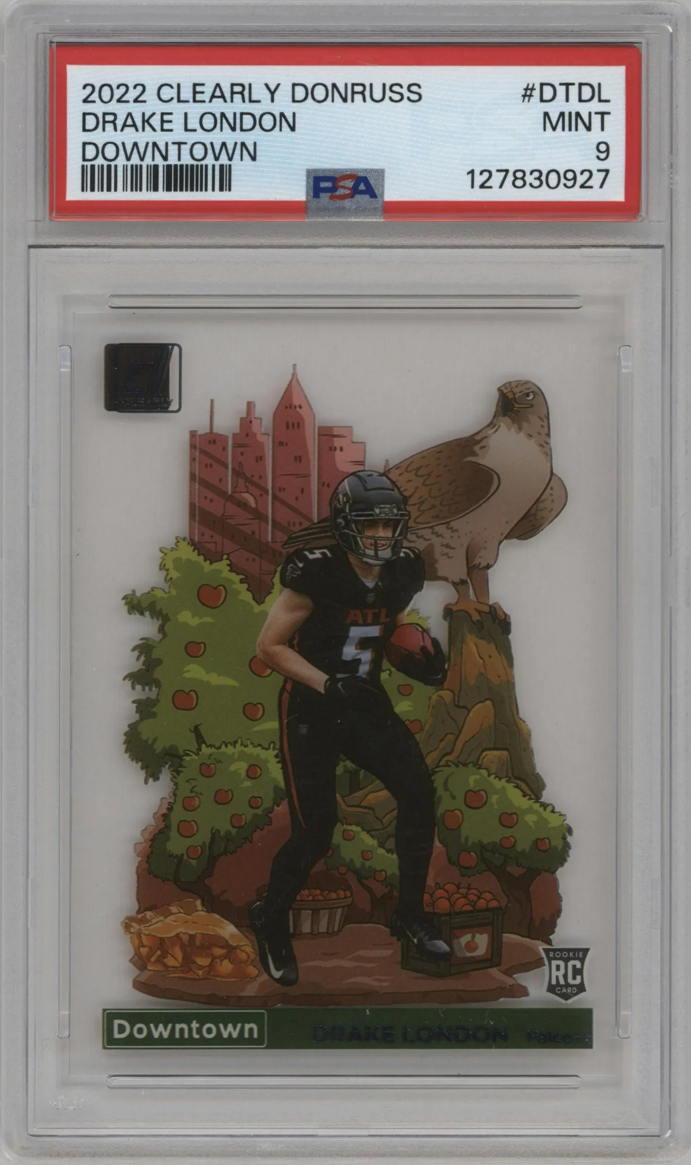 2022 Clearly Donruss Downtown Drake London #DT-DL PSA 9