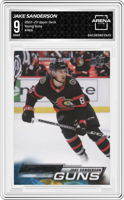 2022 Upper Deck Series 2 Young Guns Jake Sanderson #466 ARENA CLUB 9