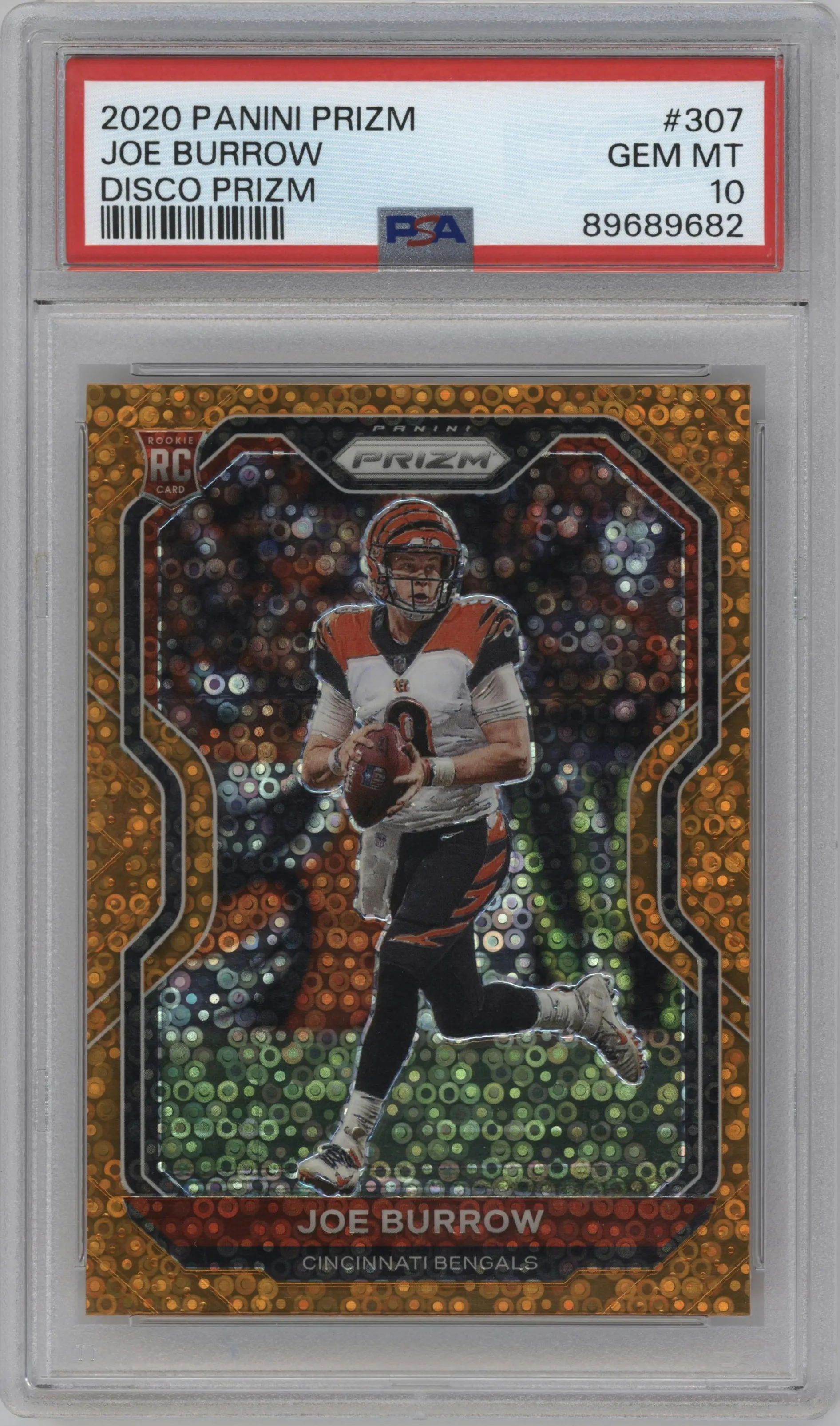 2020 Panini Prizm Joe Burrow Disco #307 PSA 10