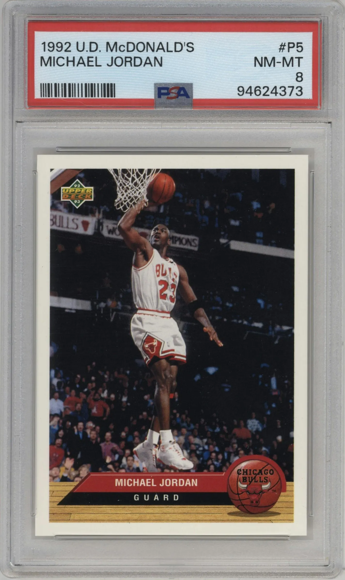 1992 UD McDonald's Michael Jordan #P5 PSA 8