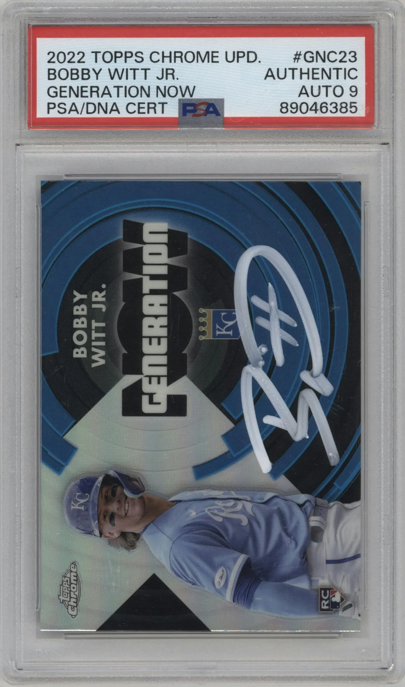 2022 Topps Chrome Update Generation Now Auto Bobby Witt Jr. PSA AUTHENTIC #GNC-23 PSA