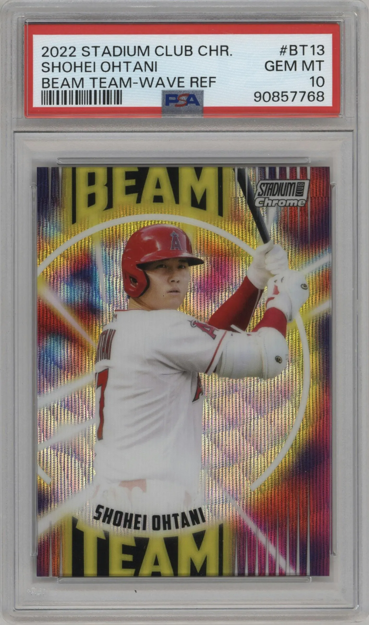 2022 Stadium Club Chrome Beam Team Shohei Ohtani Wave Refractor #BT-13 PSA 10
