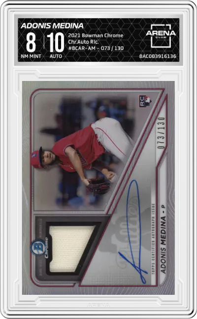 2021 Bowman Chrome Chr.Auto Rlc. Adonis Medina #BCAR-AM ARENA CLUB 8