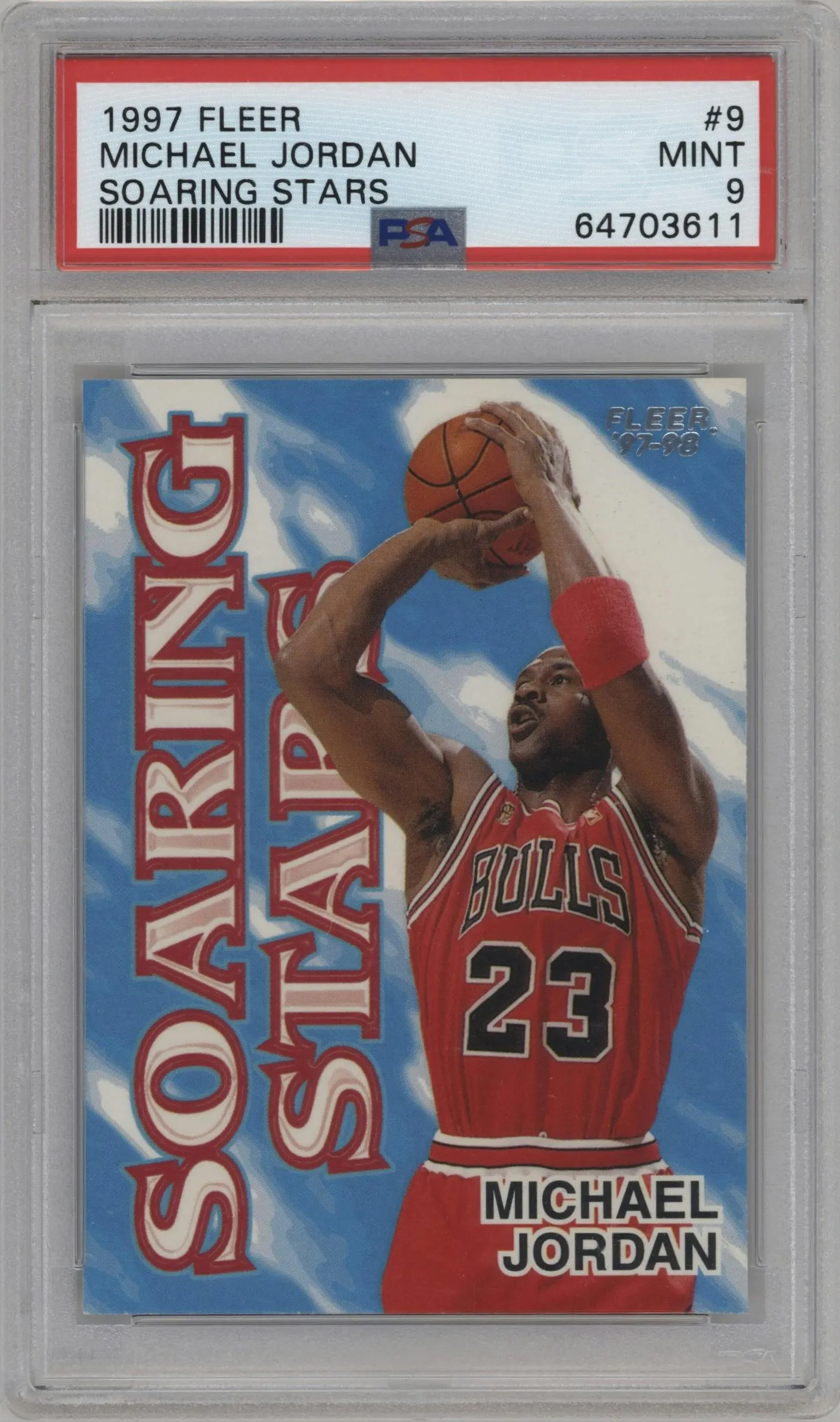 1997 Fleer Soaring Stars Michael Jordan #9SS PSA 9