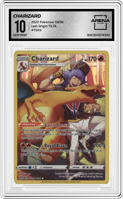 2022 Pokemon SWSH Lost Origin TG Charizard #TG03 ARENA CLUB 10