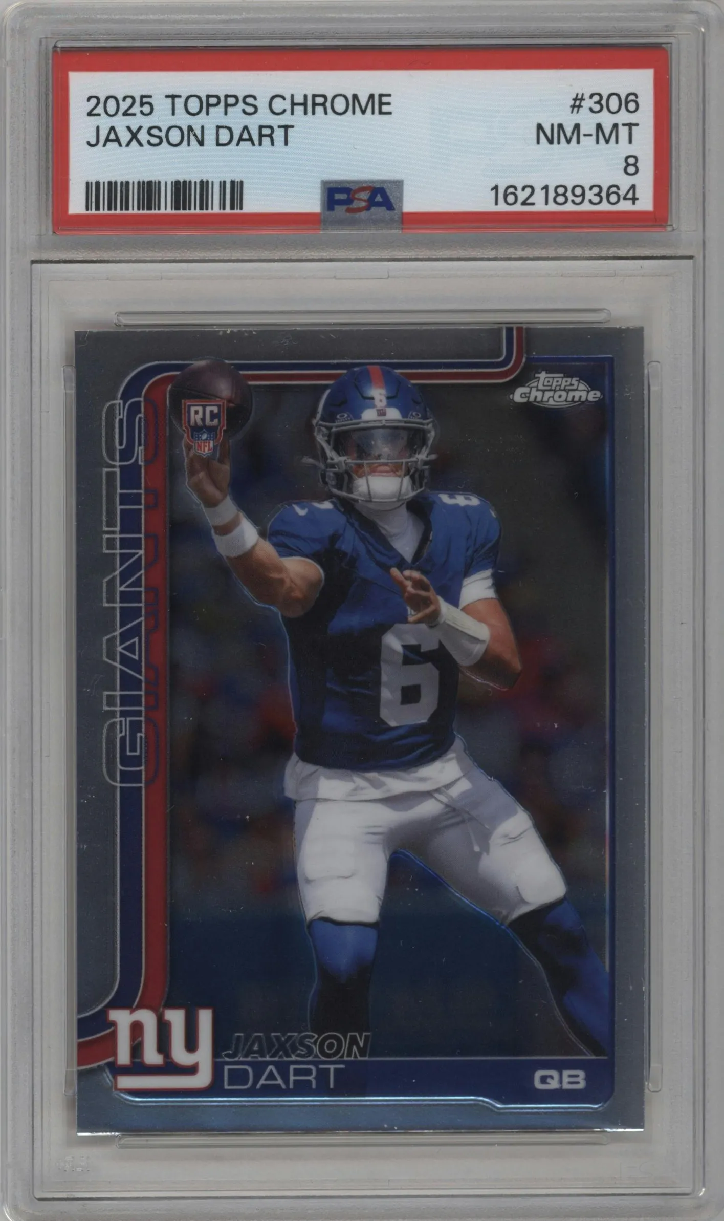 2025 Topps Chrome Jaxson Dart #306 PSA 8