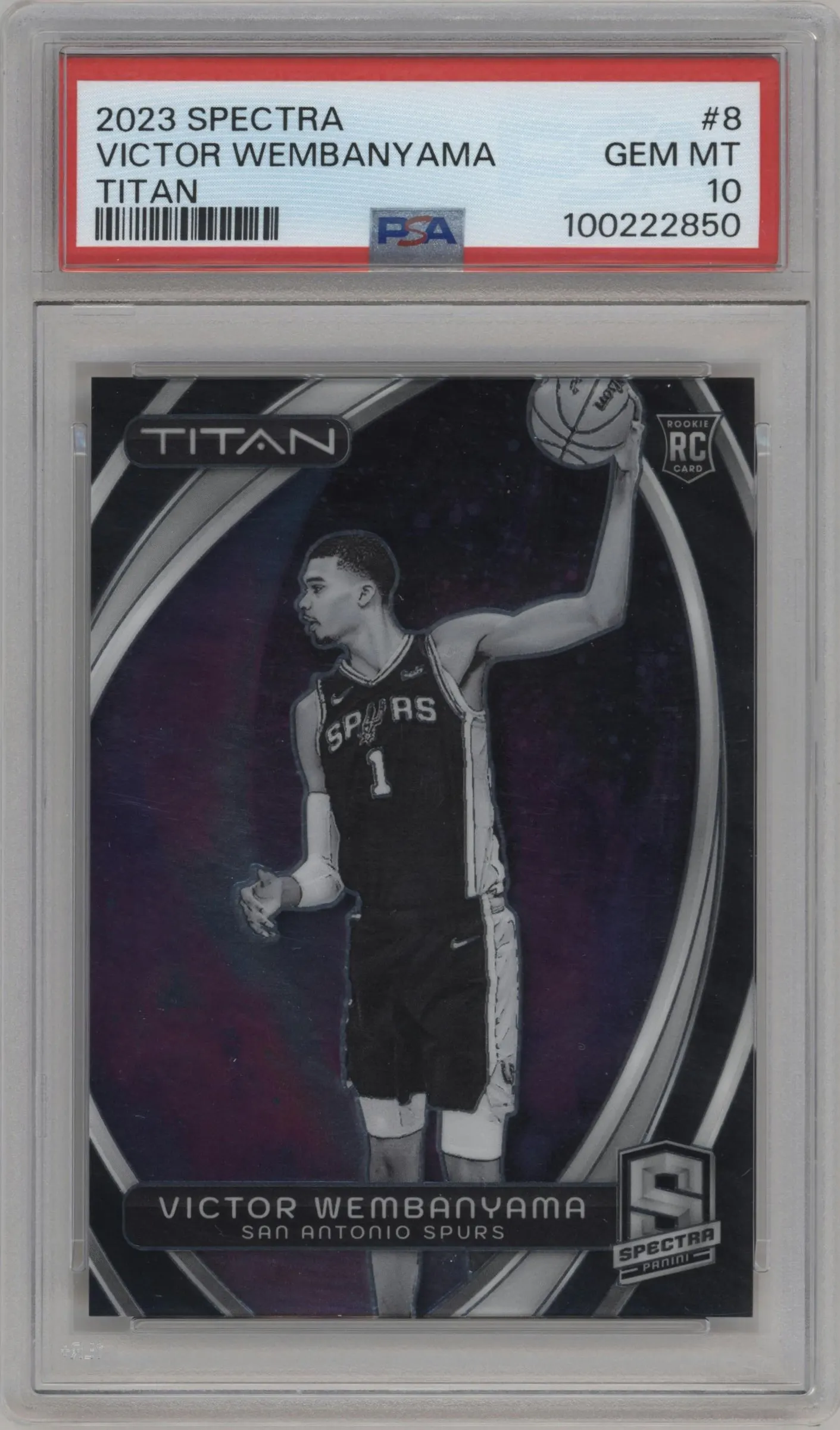 2023 Panini Spectra Titan Victor Wembanyama #8 PSA 10