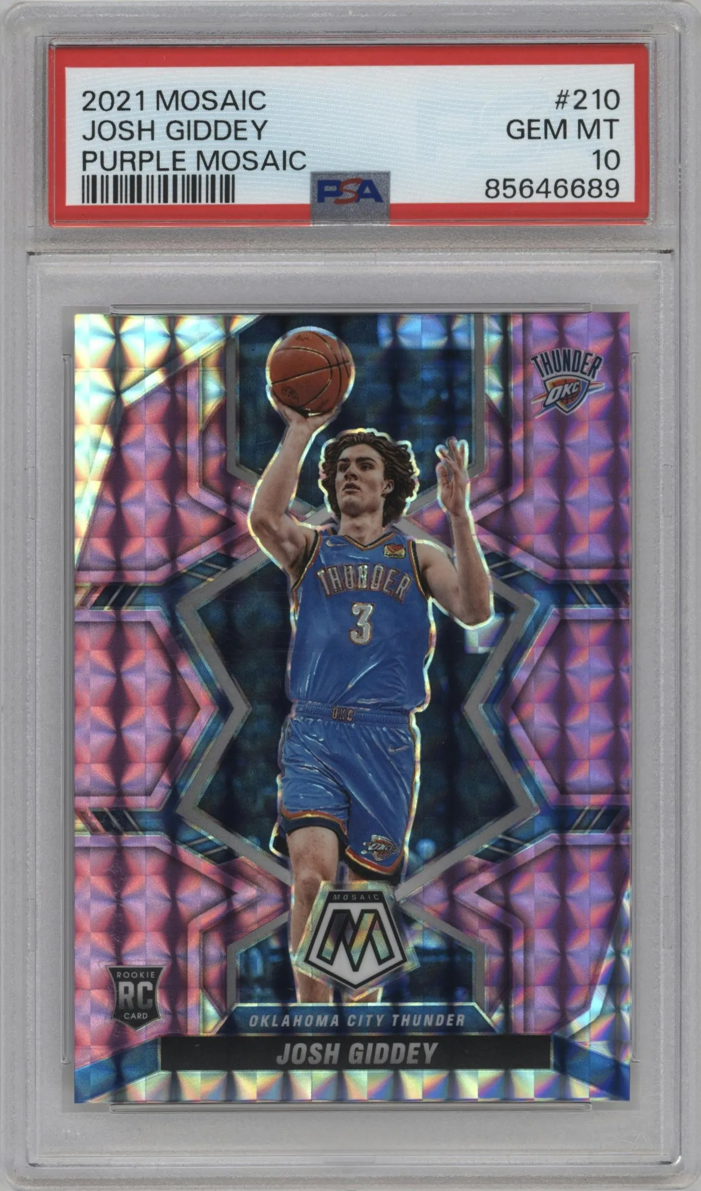 2021 Panini Mosaic Josh Giddey Purple Mosaic #210 PSA 10