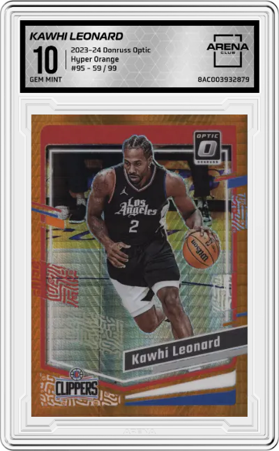 2023 Donruss Optic Kawhi Leonard Hyper Orange ARENA CLUB 10