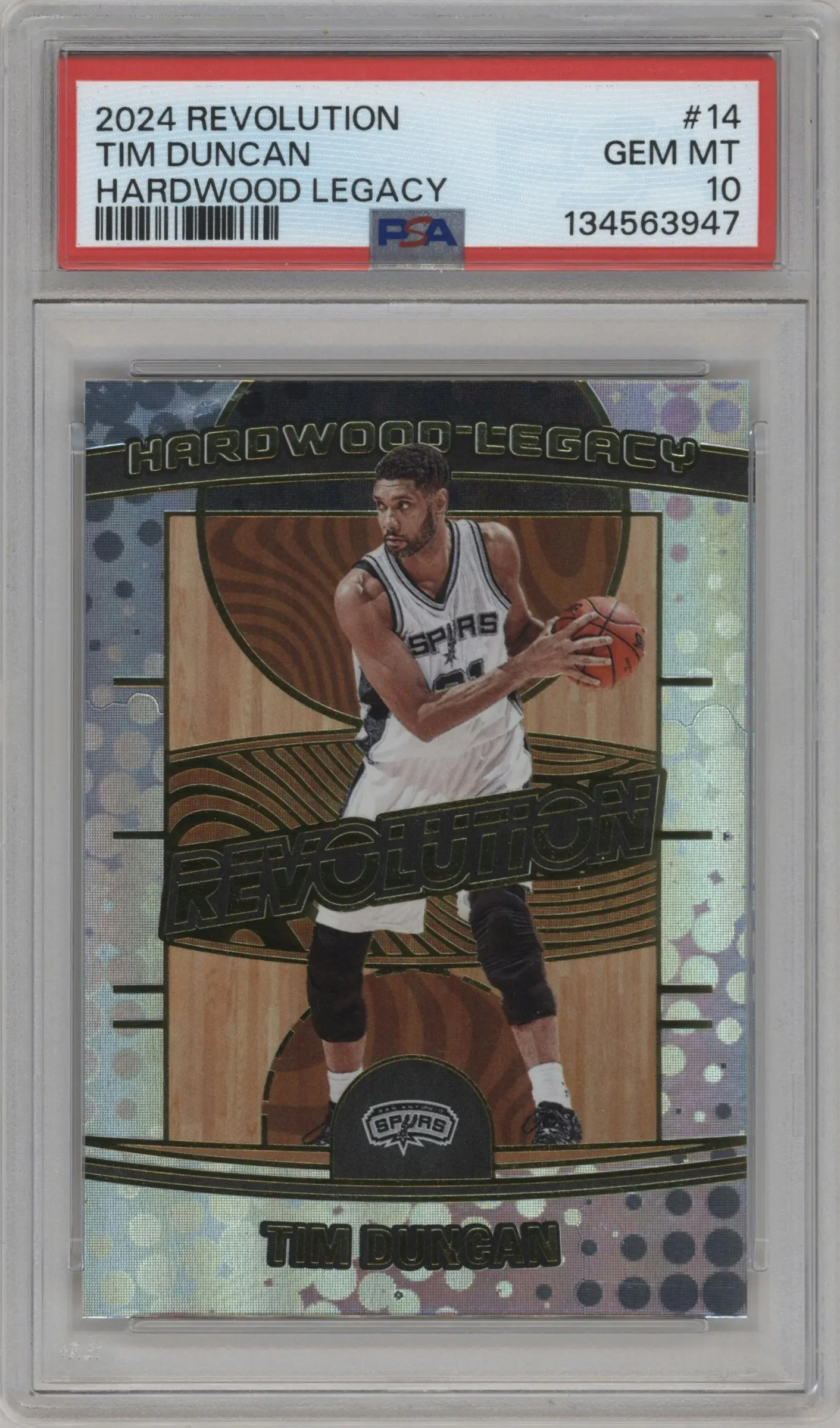 2024 Panini Revolution Hardwood Legacy Tim Duncan PSA 10