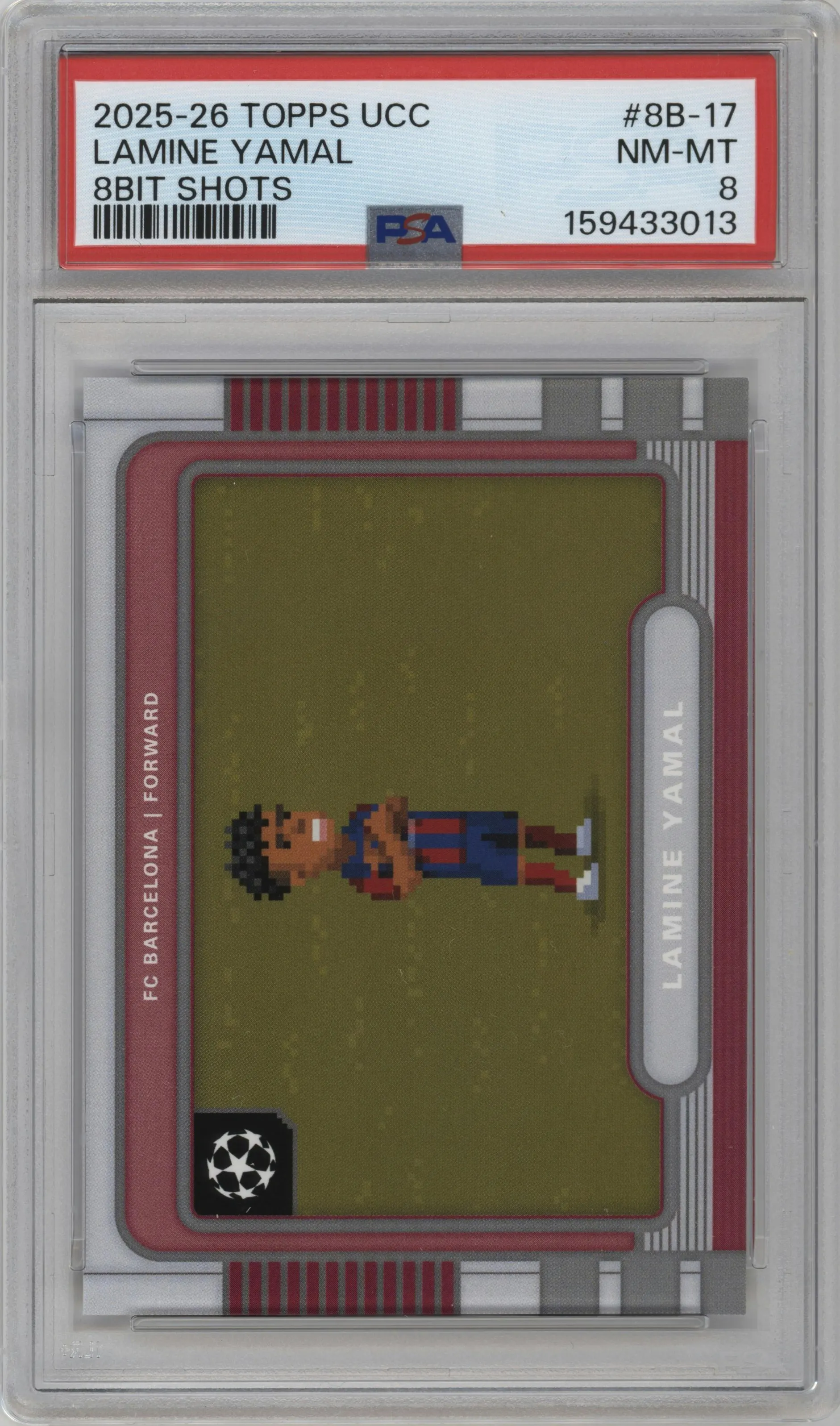 2025 Topps UEFA Club Competitions 8-Bit Shots Lamine Yamal #8B-17 PSA 8