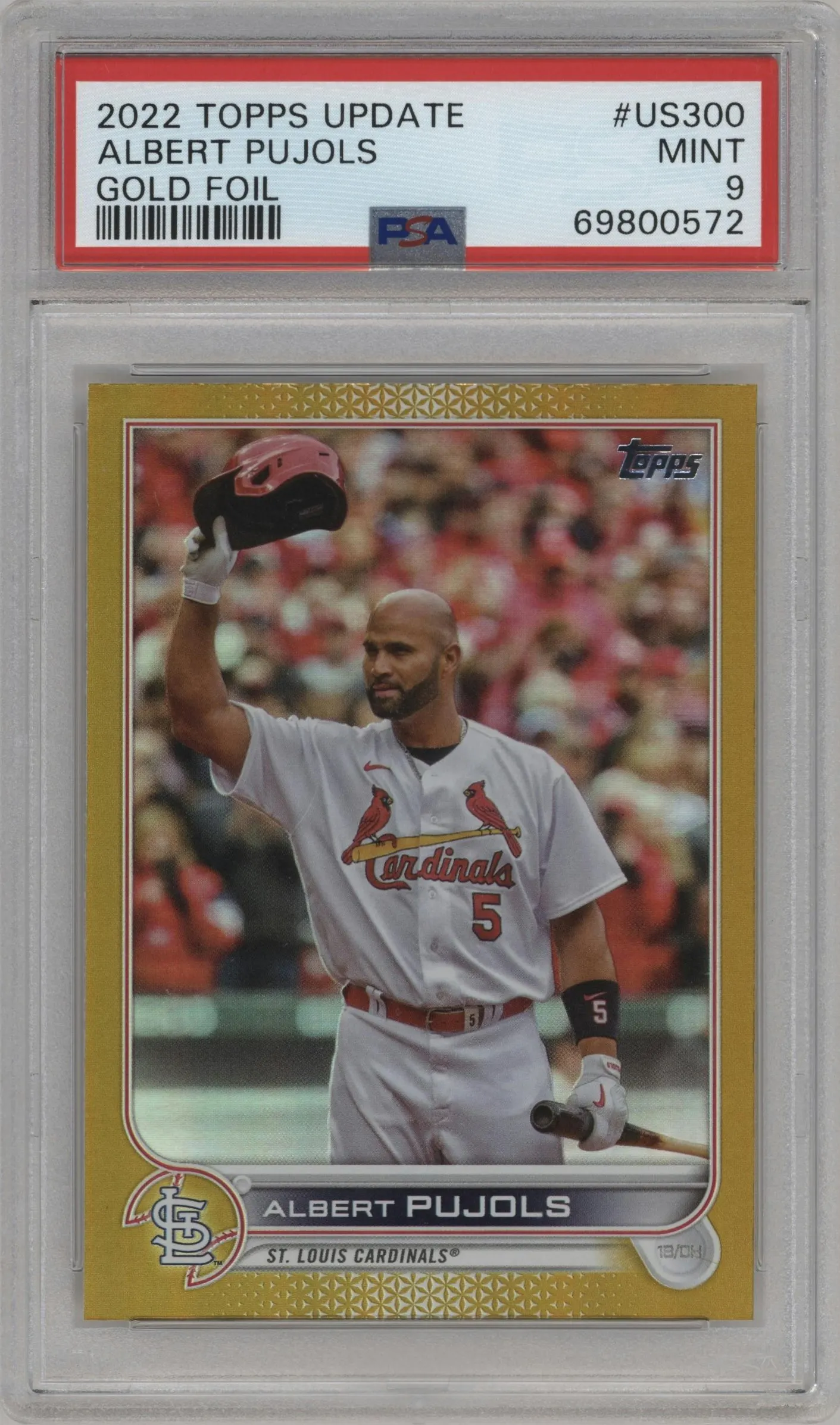 2022 Topps Update Albert Pujols Gold Foil #US300 PSA 9