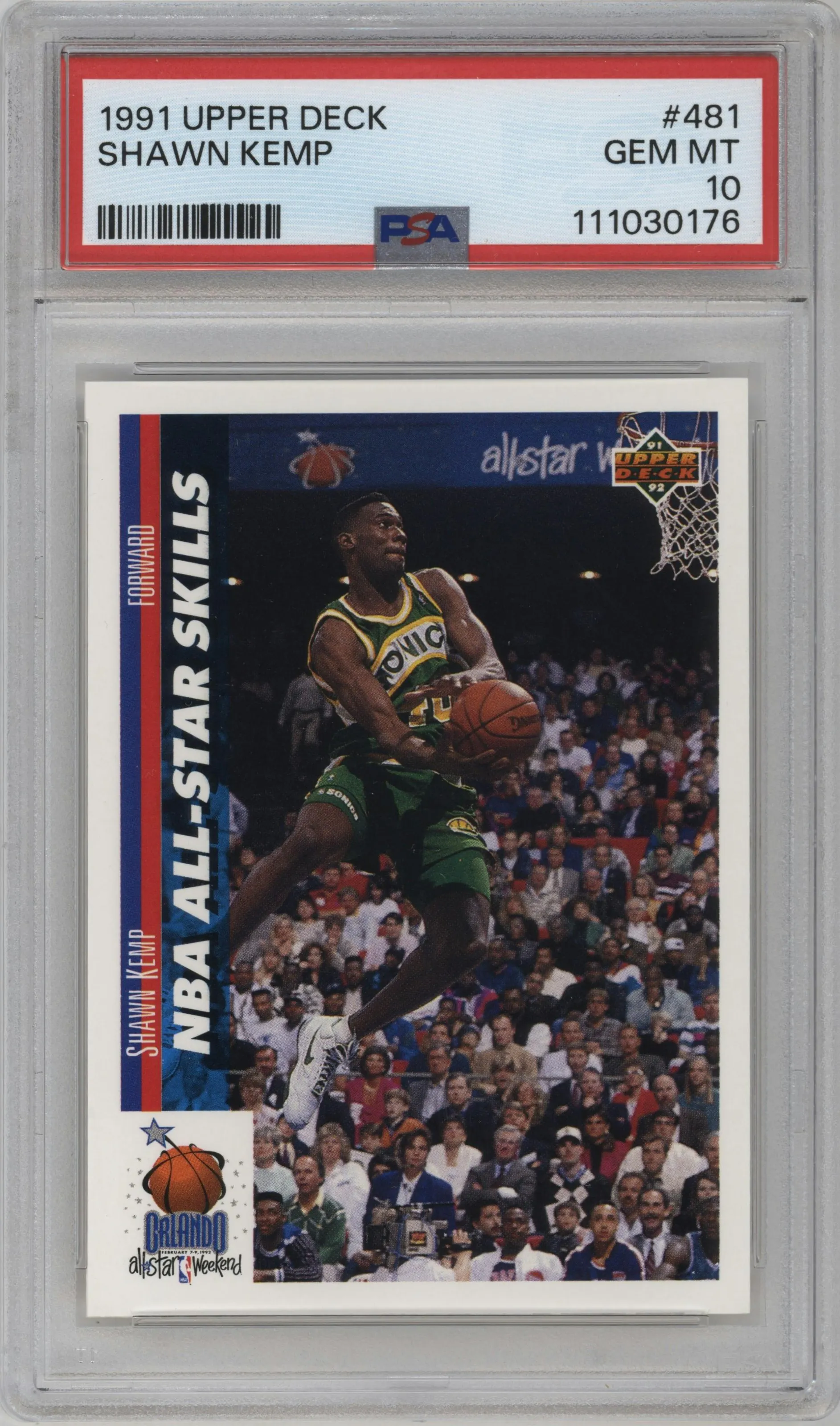 1991 Upper Deck Shawn Kemp #481 PSA 10