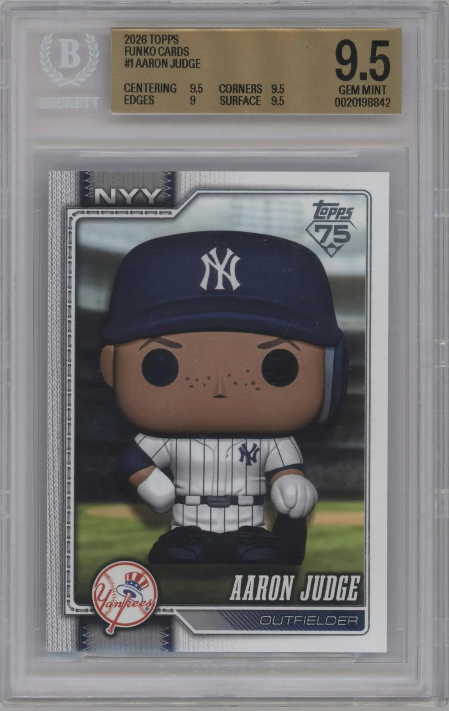 2026 Topps Funko Cards Aaron Judge #1 BGS 9.5