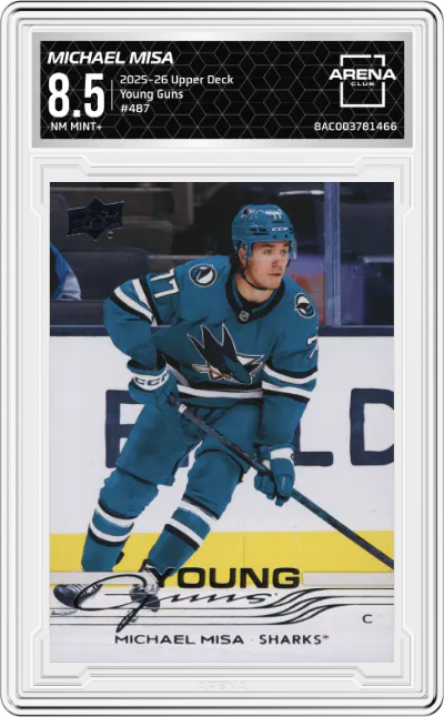 2025 Upper Deck Young Guns Michael Misa #487 ARENA CLUB 8.5