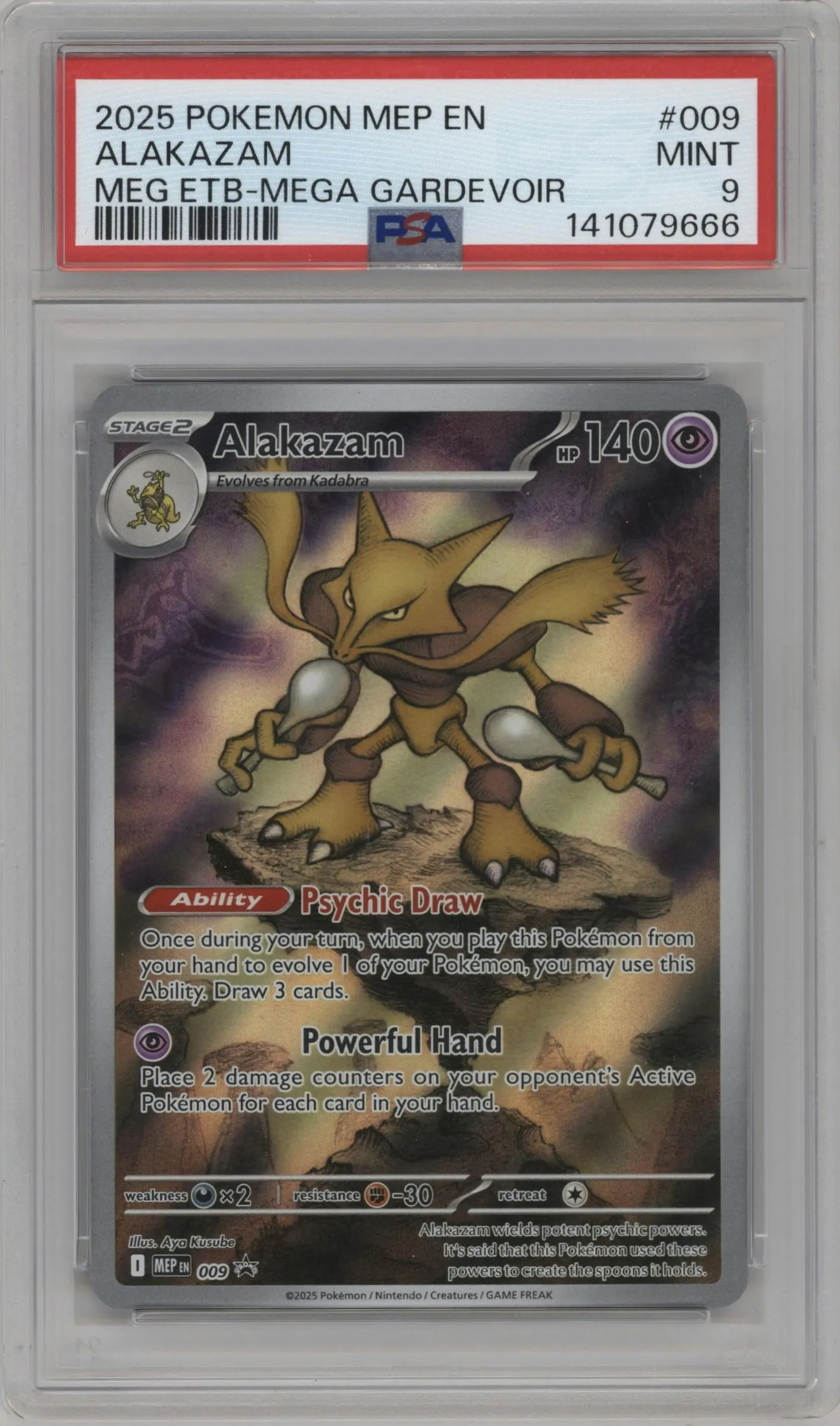 2025 Pokemon Mega Evolution Alakazam Mega Evolution Elite Trainer Box (Mega Gardevoir) #009 PSA 9