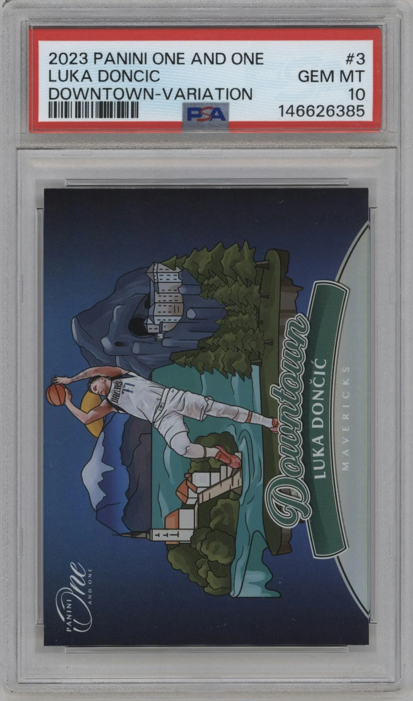 2023 Panini One and One Downtown Var. Luka Doncic #3 PSA 10