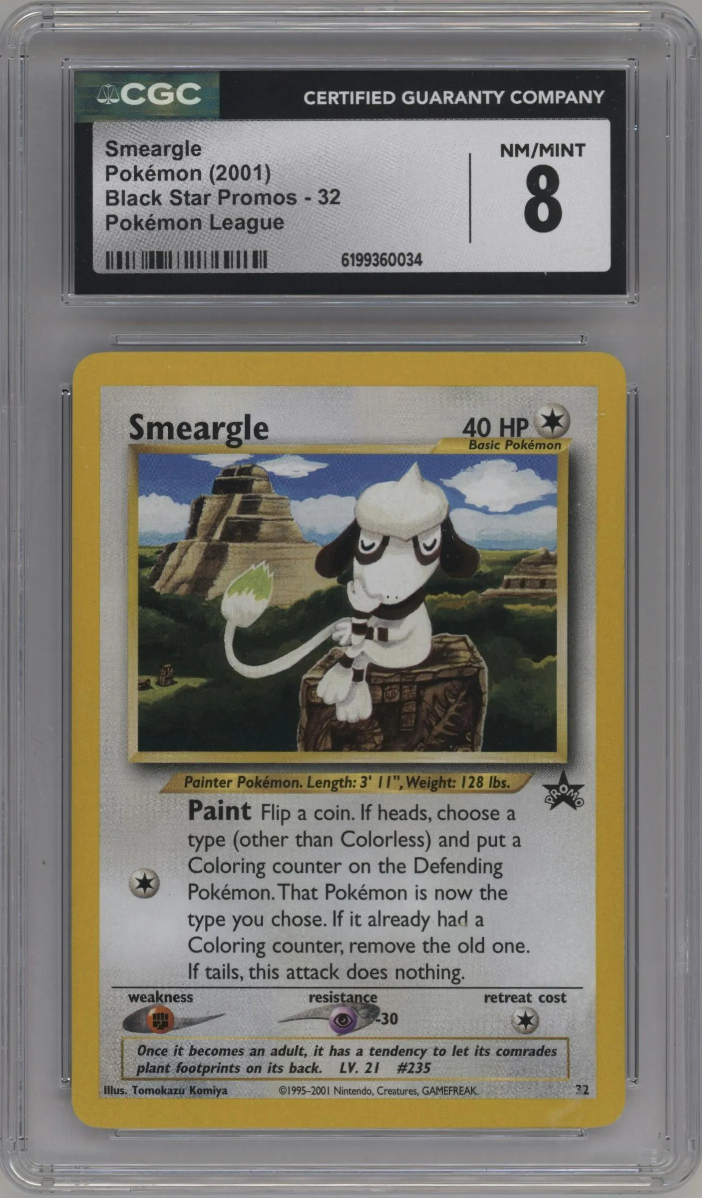 2001 Pokemon WoTC Smeargle League #32 CGC 8