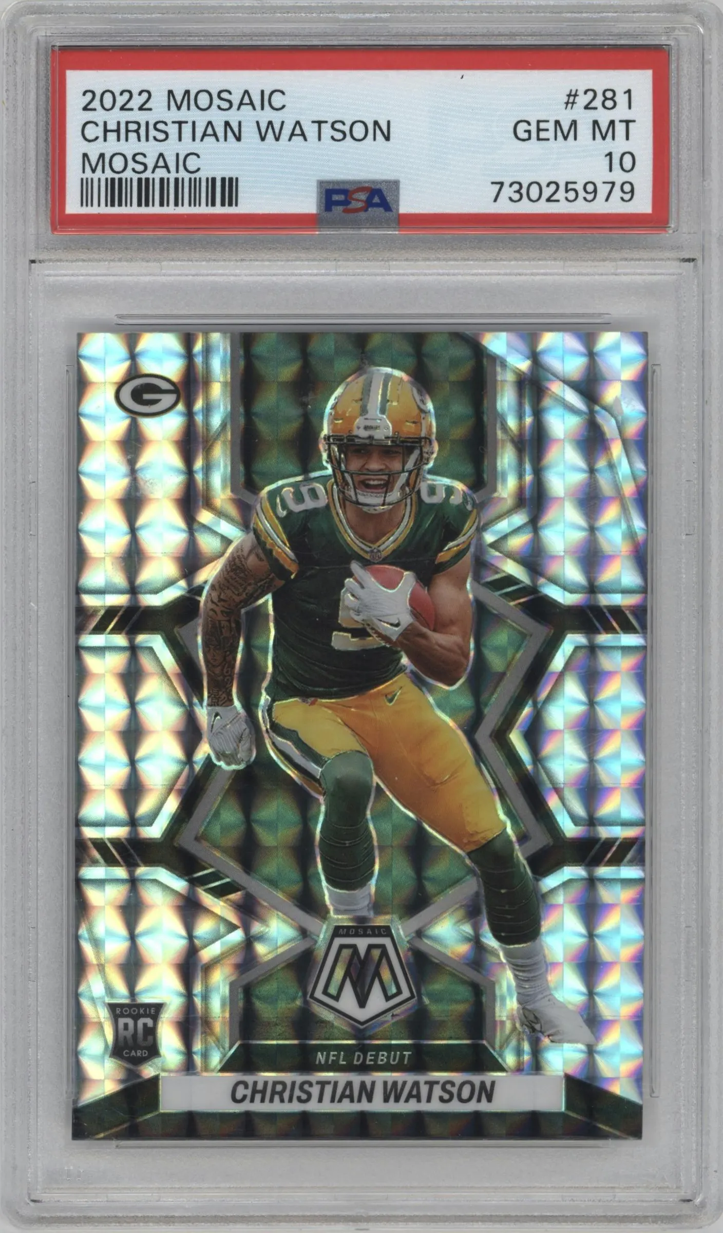 2022 Panini Mosaic Christian Watson Mosaic #281 PSA 10