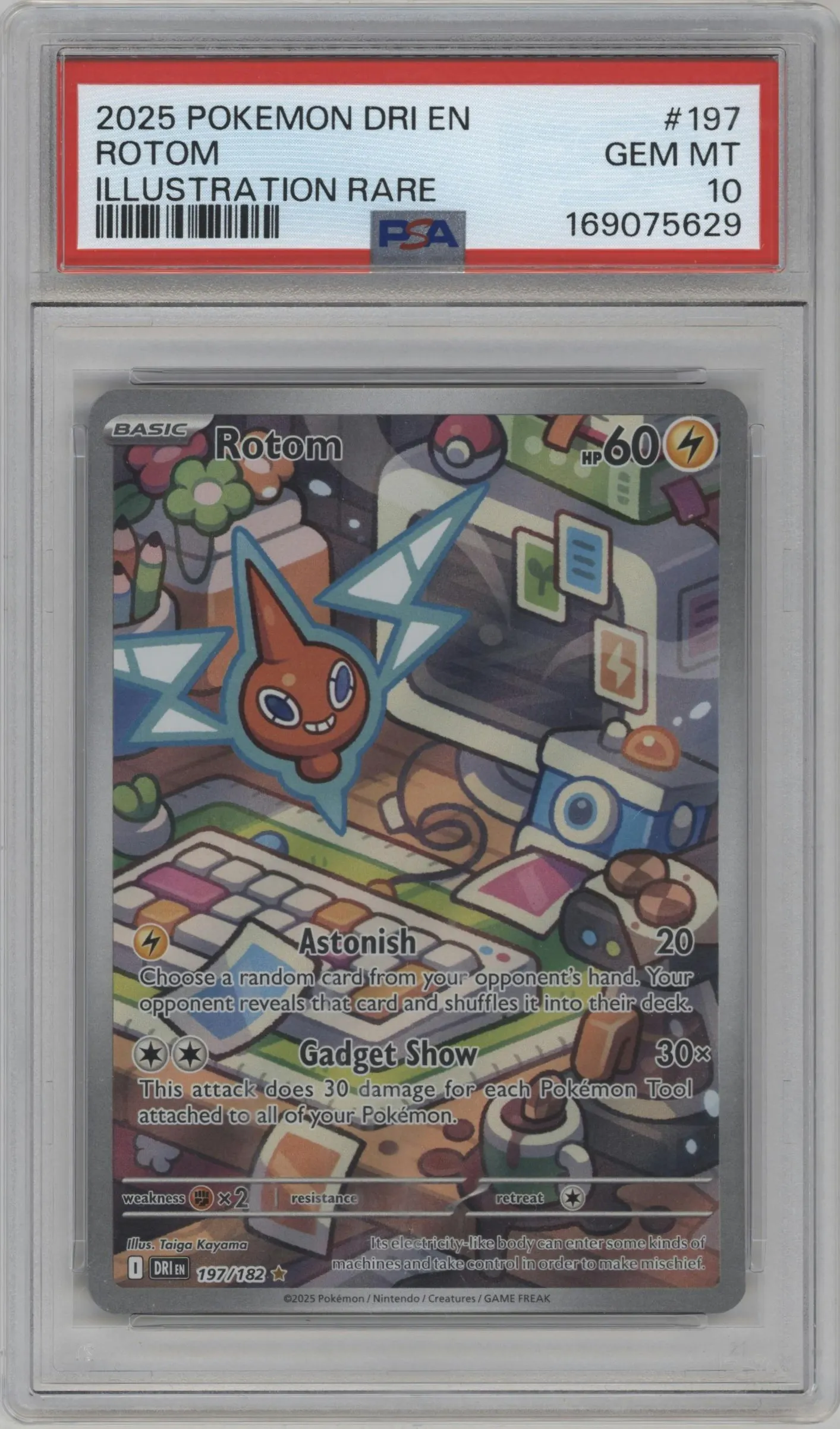 2025 Pokemon SV Destined Rivals Rotom #197 PSA 10