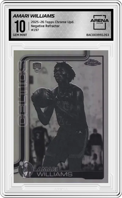 2025 Topps Chrome Update Amari Williams Negative Refractor #197 ARENA CLUB 10