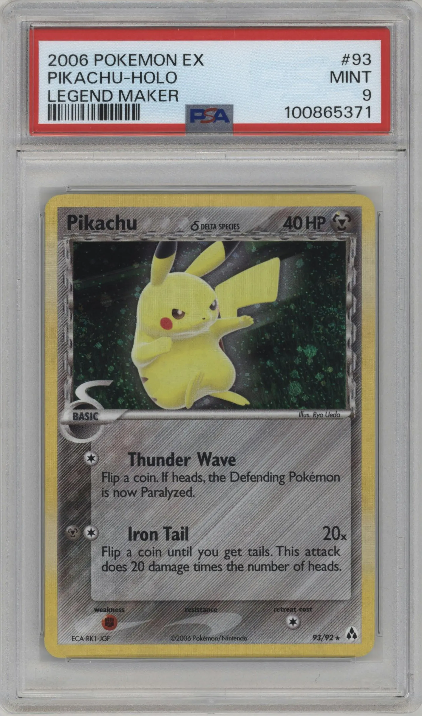 2006 Pokemon EX Legend Maker Pikachu #93 PSA 9