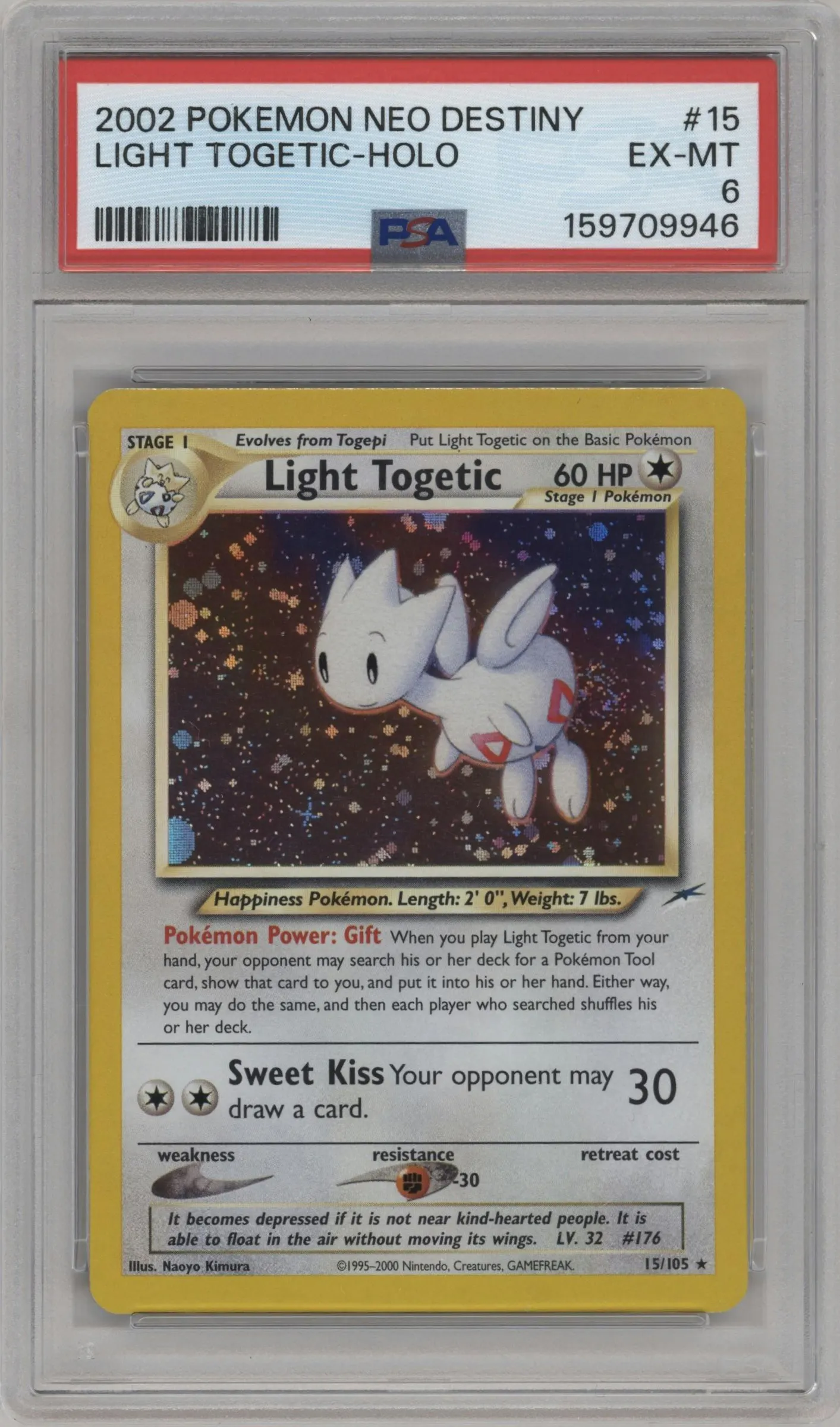 2002 Pokemon Neo Genesis Neo Destiny Light Togetic #15 PSA 6