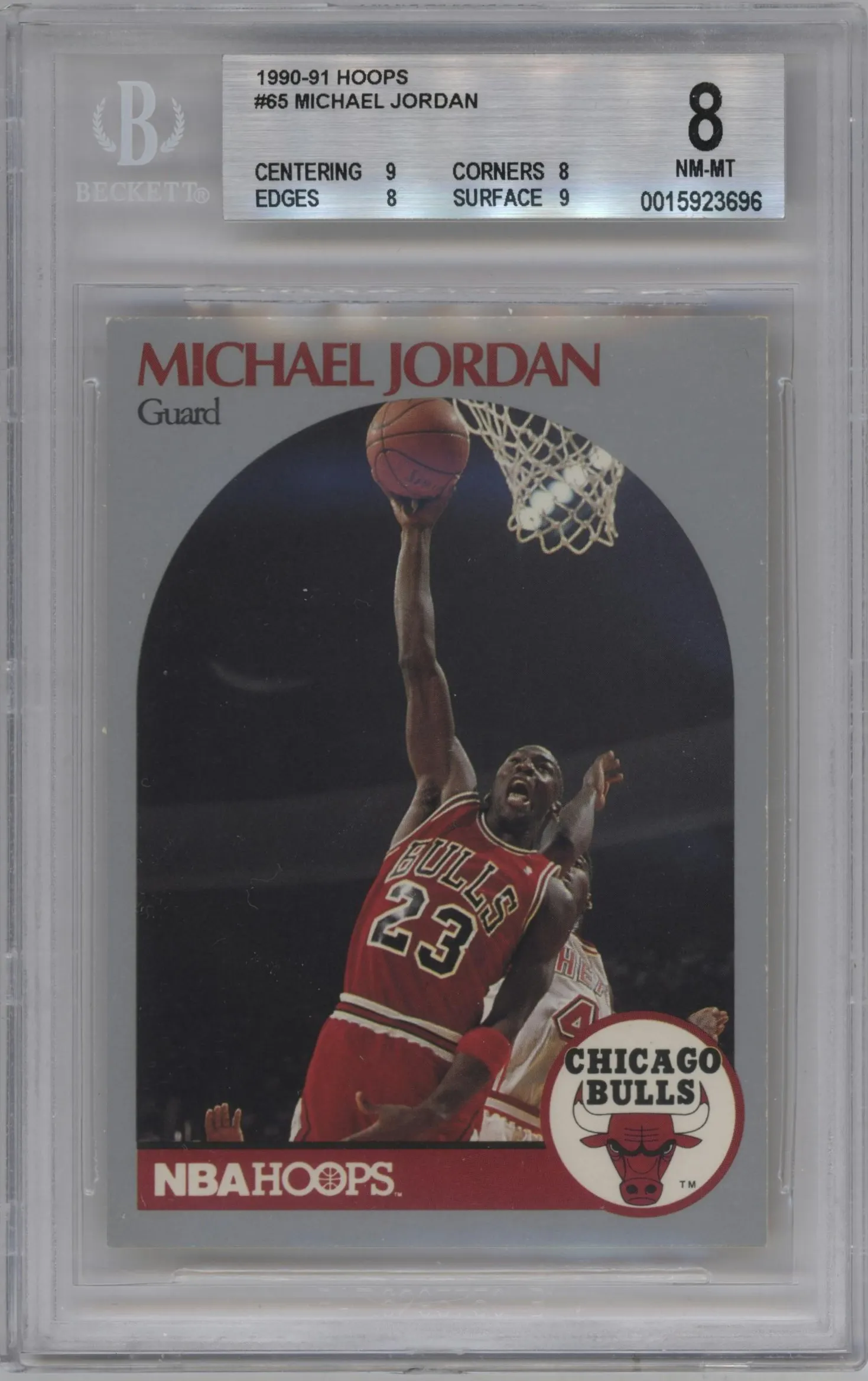 1990 NBA Hoops Michael Jordan #65 BGS 8